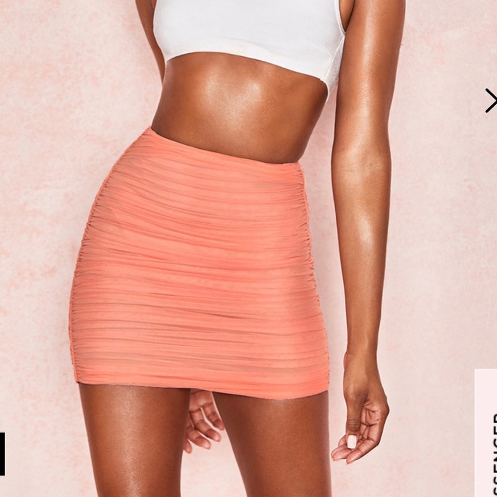 Peach mini skirt